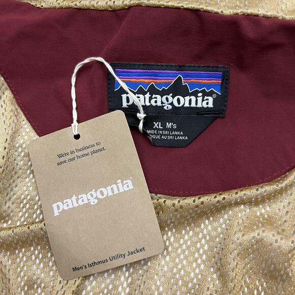 Patagonia Jacket Mens XL Carmine Red Isthmus Utility Hooded Outdoor New - Picture 4 of 11